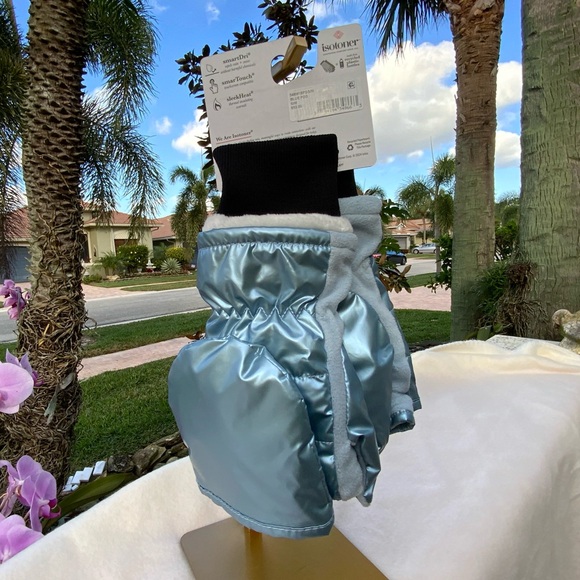 NWT isotoner Water Repellent Touchscreen Iridescent Sleekheat Gloves FlipTop - Picture 13 of 13